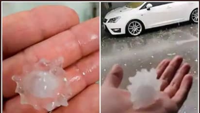 കൊറോണ വൈറസ് ആകൃതിയില് ആലിപ്പഴം പൊഴിഞ്ഞു വീണു; നഗരത്തില് സംഭവിച്ചത്