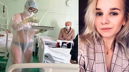 டூ பீஸ் உடை அணிந்து கொரோனா நோயாளிகளை சுண்டி இழுக்கும் இளம் நர்ஸ்.... அலைமோதும் மாடல் அழகியாகும் வாய்ப்பு .!!