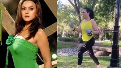 ലോക്ക്ഡൗണ് കാലത്ത് പൂന്തോട്ടത്തിലെ തൂണില് പ്രീതി സിന്റയുടെ വര്ക്കൗട്ട്; വൈറലായി വീഡിയോ