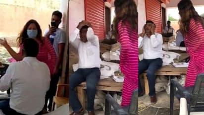 മാർക്കറ്റിൽ വച്ച് ഉദ്യോഗസ്ഥനെ ചെരുപ്പൂരി അടിച്ച് ബിജെപി വനിതാ നേതാവ്; വീഡിയോ