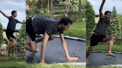 'ഇനി ഞാന് ചാടുന്നില്ലേ': ട്രാംപോളിൻ പ്രകടനത്തിനിടെ പേടിച്ചോടി യുവാവ്; വൈറലായി വീഡിയോ