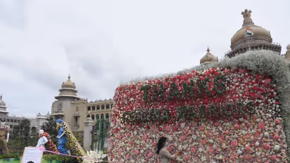 Stage set for Lalbagh flower show; over 7 lakh flowers used for replica of Vidhan Soudha