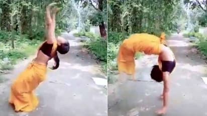 തലകുത്തി മറിയുന്ന ഈ യുവതിയുടെ വീഡിയോ വൈറലാകാനൊരു കാരണമുണ്ട്...