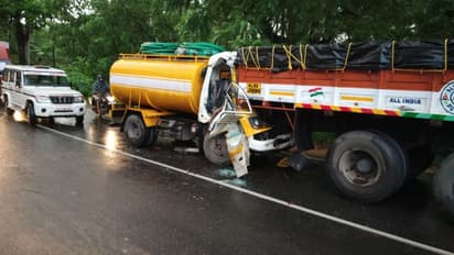 തിരുവനന്തപുരത്ത് നാലു വാഹനങ്ങൾ കൂട്ടിയിടിച്ചു; ടാങ്കര് ലോറി ഡ്രൈവർ ഉൾപ്പെടെ മൂന്ന് പേര്ക്ക് പരിക്ക്