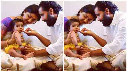 രാജകുമാരിക്ക് ചോറൂണ്, ഫോട്ടോയുമായി ദിവ്യ ഉണ്ണി