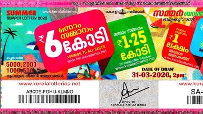 സമ്മർ ബമ്പർ നറുക്കെടുപ്പ്; 6 കോടി നേടിയ ആ ഭാഗ്യ നമ്പർ ഇതാണ്..