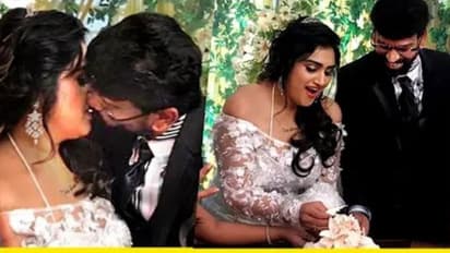 திருமணத்தில் வனிதாவுக்கு லிப் கிஸ் கொடுத்து காதலை வெளிப்படுத்திய பீட்டர் பால்..! செம்ம ரொமான்ஸ்..!