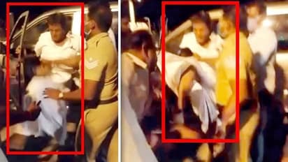 போலீசாரை காலால் எட்டி உதைத்த அதிமுக முன்னாள் எம்.பி... வைரலாகும் வீடியோவால் பரபரப்பு..!