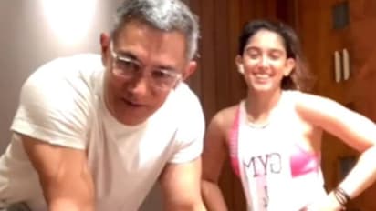 മകളുടെ 'ലൈവ് വര്‍ക്കൗട്ട്' സെഷനില്‍ 'ഇടിച്ചുകയറി' ആമിര്‍ ഖാന്‍