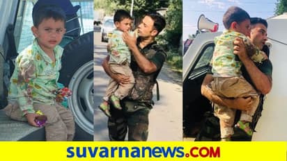 ಉಗ್ರರ ಗುಂಡಿನ ದಾಳಿ ನಡುವೆ ಭಾರತೀಯ ಯೋಧನ ಕೈಯ್ಯಲ್ಲಿ ಸುರಕ್ಷಿತ ಈ ಕಂದ!