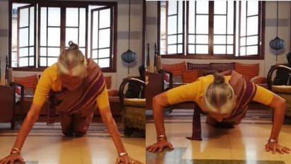 மகனை மிஞ்சிய அம்மா... 81 வயதில் சேலையில் தண்டால் எடுத்து அசத்தும் பிரபல நடிகரின் தாய்! வீடியோ..!