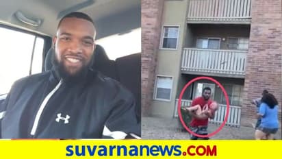 ಮಗುವನ್ನು ಕಟ್ಟಡದ ಮೇಲಿಂದ ಎಸೆದ ತಾಯಿ, ಓಡಿ ಬಂದು ಕ್ಯಾಚ್ ಹಿಡಿದ ಯುವಕ