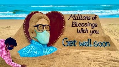 বালু শিল্পে অমিতাভ, পুরী থেকে অভিনেতার দ্রুত আরোগ্য কামনায় সুদর্শন