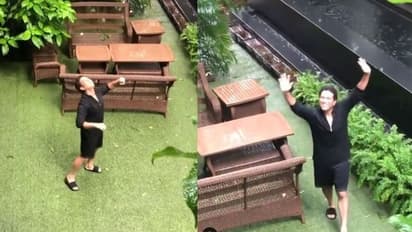 മഴയില് കുളിച്ച് സച്ചിന്; ദൃശ്യങ്ങള് പകര്ത്തി മകള് സാറ