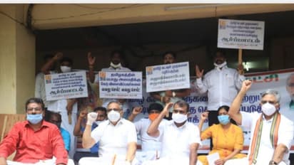 கருப்பர் கூட்ட கும்பலை கைது செய்ய பாஜக ஆர்பாட்டம்...!! எல். முருகன், காயத்ரி ரகுராம் உள்ளிட்டோர் ஆக்ரோஷம்..!!