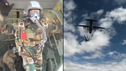 Watch: Indian paratroopers jump off Super Hercules aircraft; video goes viral