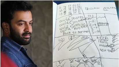 'ഒരു അഞ്ച് വയസ്സുകാരിയുടെ നിരീക്ഷണങ്ങള്‍'; മകളുടെ കൊവിഡ് കുറിപ്പുകള്‍ പങ്കുവച്ച് പൃഥ്വിരാജ്