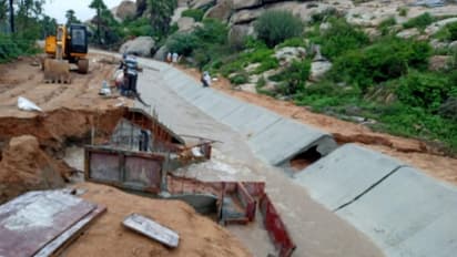 ಗಂಗಾವತಿ: ಮೂರೇ ದಿನಕ್ಕೆ ಮೂರಾಬಟ್ಟೆಯಾದ ಕಾಲುವೆ ಕಾಮಗಾರಿ, ಕೋಟ್ಯಂತರ ರೂ. ನೀರು ಪಾಲು