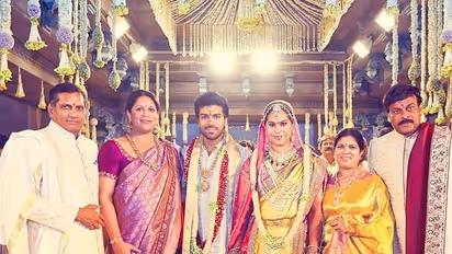 பல பிரபலங்கள் கலந்து கொண்ட...  ராம் சரண் திருமண புகைப்படங்கள்...!