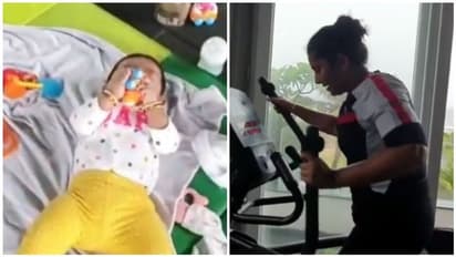 குழந்தை பிறந்த பின் ஓவர் வெயிட் போட்ட சினேகா...! எடையை குறைக்க எவ்வளவு கஷ்டப்படுங்க..! நீங்களே பாருங்க...