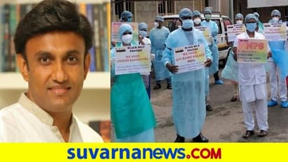 ಪಿಪಿಇ ಕಿಟ್ ಧರಿಸಿಯೇ ಪ್ರತಿಭಟನೆಗಿಳಿದ ಸ್ಟಾಫ್ ನರ್ಸ್: ದಿಢೀರ್ ಕಾರ್ಯಪ್ರವೃತರಾದ ಸಚಿವ ಸುಧಾಕರ್