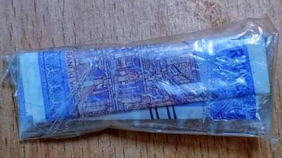 പൊതിച്ചോറിലെ കറികൾക്കിടയിൽ പ്ലാസ്റ്റിക് കൊണ്ട് ഭദ്രമായി പൊതിഞ്ഞ് കോടി രൂപയുടെ മൂല്യമുള്ള 100 രൂപ!