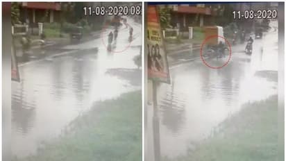 കോട്ടയത്ത് വെള്ളക്കെട്ട് മൂലം ഉണ്ടായ കുഴിയില് ബൈക്ക് വീണ് യുവാവിന് പരിക്ക്