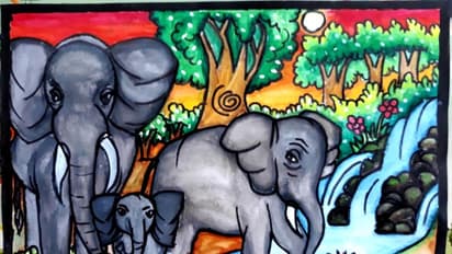 ಚಿತ್ರಗಳು: ಆನೆಗಳನ್ನು ಕಾಡಲ್ಲಿ ಸ್ವತಂತ್ರವಾಗಿ ಬಿಡುವಂತೆ ಮಕ್ಕಳ ಒತ್ತಾಯ