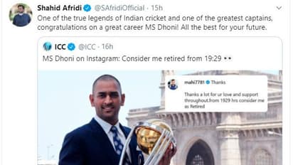MS Dhoni retires: Pakistan cricketers, fans pay tribute to ‘legend’ MSD