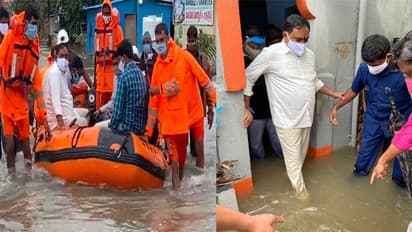 నీటమునిగిన వరంగల్... లోతట్టు ప్రాంతాల్లో మంత్రి ఎర్రబెల్లి బోటు ప్రయాణం(వీడియో)