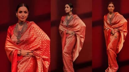 ചുവപ്പുസാരിയിൽ അതിമനോഹരിയായി മലൈക അറോറ; ചിത്രങ്ങൾ വൈറൽ