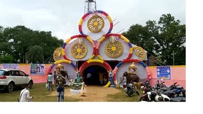 থিম করোনা ভাইরাস, নম নম করে গণেশ পুজো পুরুলিয়ায়