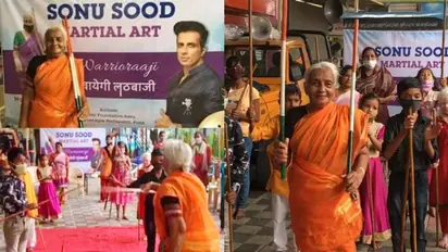 വടി ചുഴറ്റി വൈറലായ 'ആജി മാ'യ്ക്ക് കൊടുത്ത വാക്കുപാലിച്ച് സോനു സൂദ്; ട്രെയിനിങ് സ്കൂൾ ഒരുക്കി താരം