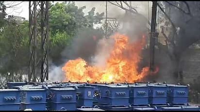 కరీంనగర్ ట్రాన్స్ కో సబ్ స్టేషన్ లో అగ్నిప్రమాదం (వీడియో)