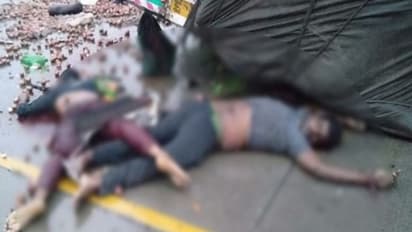 मौत का भयानक सीन:2 ट्रक ड्राइवर केबिन से उछलकर एक-दूसरे के ऊपर आ गिरे, रोंगटे खड़े करने वाला हादसा..