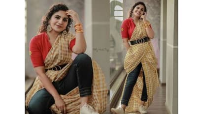 'ഓണമല്ലേ ഒരു ഫ്യൂഷനായാലോ'; ജീന്‍സ്- സാരി ട്രെന്‍ഡുമായി നൂറിന്‍; ചിത്രങ്ങള്‍ വൈറല്‍