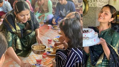 बड़े-बड़े झुमके और ट्रेडिशनल ड्रेस में बच्चों को प्यार से खाना परोसती नजर आई TV की 'किन्नर बहू'