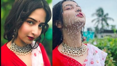 ঠোঁটের কোণায় দুষ্টুমি, সাদা শিফনে চলল শ্রীমার ফোটোশ্যুট