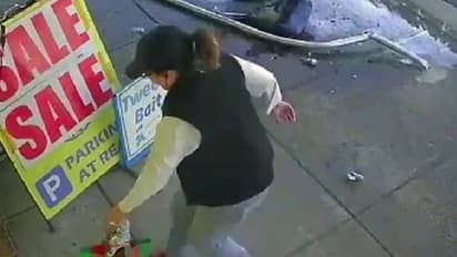 വാഹനാപകടത്തില് നിന്ന് നിമിഷങ്ങളുടെ വ്യത്യാസത്തില് രക്ഷപ്പെട്ട് യുവതി; വീഡിയോ വൈറല്