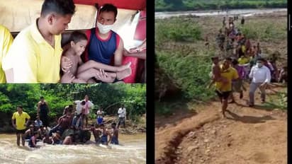 പുഴയിലെ പാറകള്ക്കിടയില് കുഞ്ഞിന്റെ കാല് കുടുങ്ങി;മണിക്കൂറുകൾ നീണ്ട പരിശ്രമം, ഒടുവിൽ സാഹസിക രക്ഷപ്പെടുത്തൽ