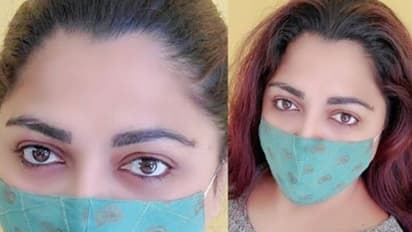 கொரோனா நடுவிலும்  குதூகலம்... மேட்சிங் மேட்சிங்காக மாஸ்க் போட்டு சீன் போடும் குஷ்பு..!