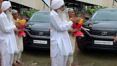 ಲಂಡನ್ನಲ್ಲಿರುವ ಪುತ್ರ ತಂದೆಗೆ ಟಾಟಾ ಹ್ಯಾರಿಯರ್ ಕಾರು ಗಿಫ್ಟ್; ಭಾವುಕರಾದ ಪೋಷಕರು!