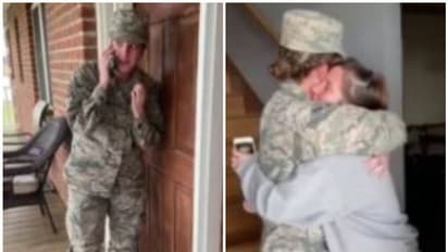 സൈനിക ഉദ്യോഗസ്ഥയായ മകൾ അമ്മയ്ക്ക് നൽകിയ ഒരു കിടിലൻ സർപ്രൈസ്; വീഡിയോ കാണാം