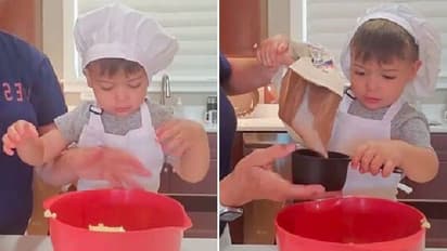 മുത്തശ്ശിയോടൊപ്പം കേക്കുണ്ടാക്കുന്ന രണ്ടുവയസുകാരന്‍; ചിരിപ്പിച്ച് വീഡിയോ; കണ്ടത് ലക്ഷങ്ങള്‍...