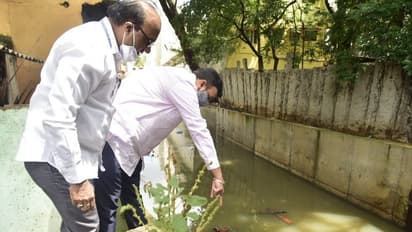 ಬೆಂಗಳೂರಲ್ಲಿ ಮಳೆ ಅನಾಹುತ ಪ್ರದೇಶಗಳಿಗೆ ಮೇಯರ್‌, ಆಯುಕ್ತರ ಭೇಟಿ