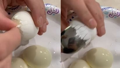 പുഴുങ്ങിയ മുട്ടയുടെ തോട് കളയാന് ഒരു 'ടിപ്'; വീഡിയോ കാണാം...