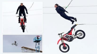 హోండా బైక్ తో హాలీవుడ్ స్టార్ హీరో స్టంట్.. వీడియో వైరల్..