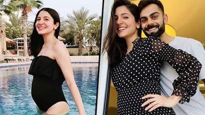 বেবি বাম্প নিয়ে পুলে অনুষ্কা, কালো স্যুইমসুটে মন কাড়লেন 'মম টু বি'