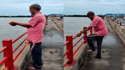 లైవ్ సూసైడ్... కొడుకు కళ్లెదుటే కృష్ణానదిలో దూకి ఆత్మహత్య (వీడియో)