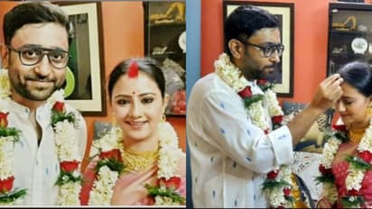 মালাবদল থেকে সিঁদুরদান, আড়ম্বর ছাড়াই সাতপাকে বাঁধা পড়লেন মানালি-অভিমন্যু